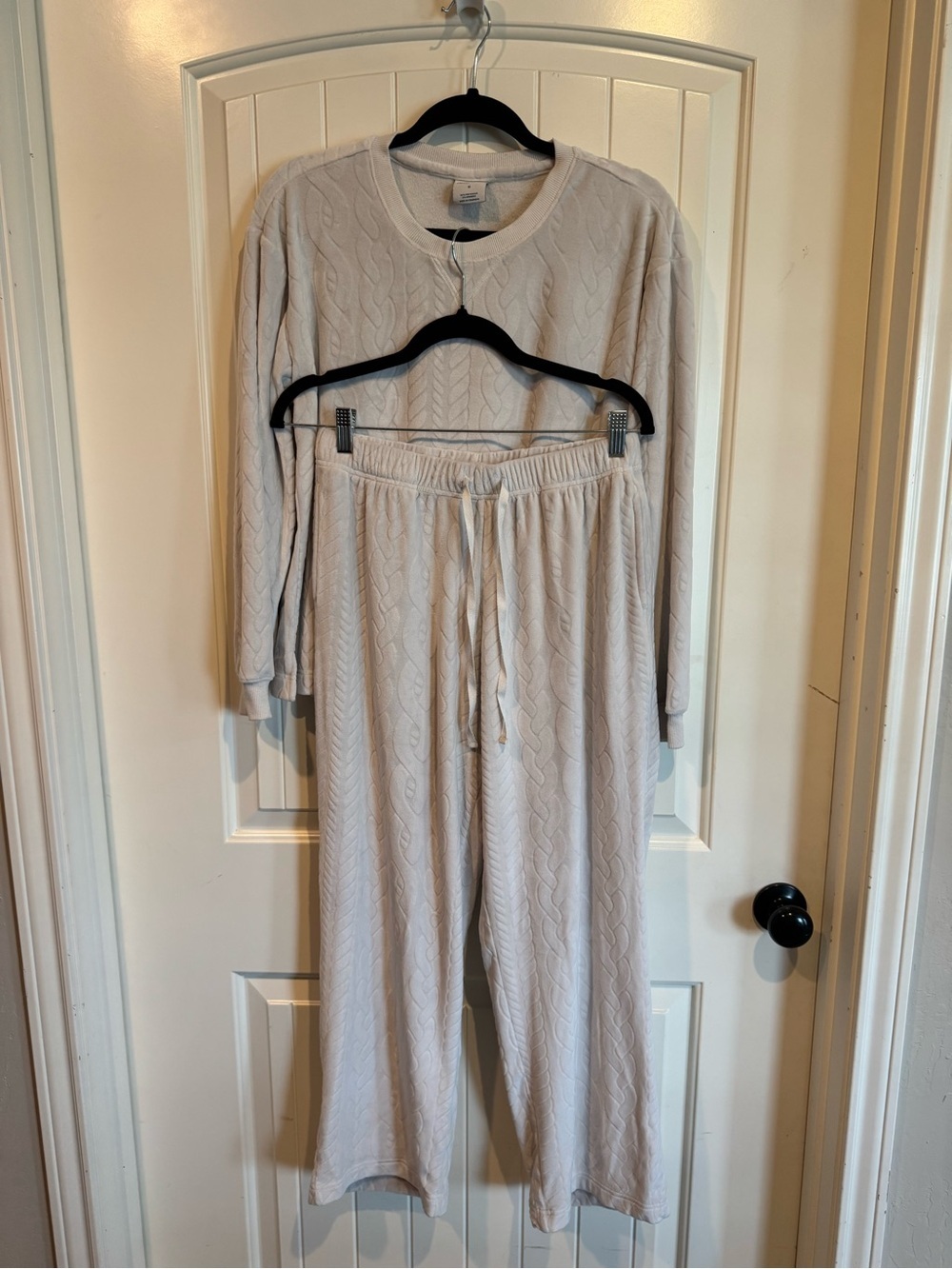 Cozy Cable Knit sleepwear/lounge set - Cream